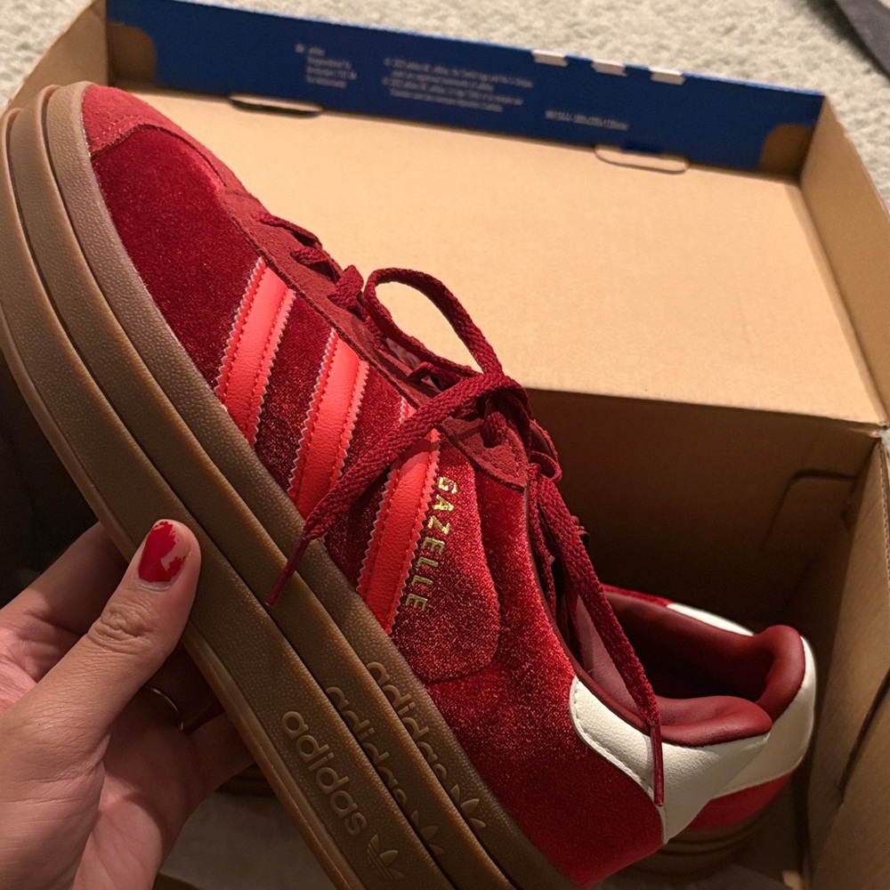 Adidas Women's Red Gazelle Bold Sneakers